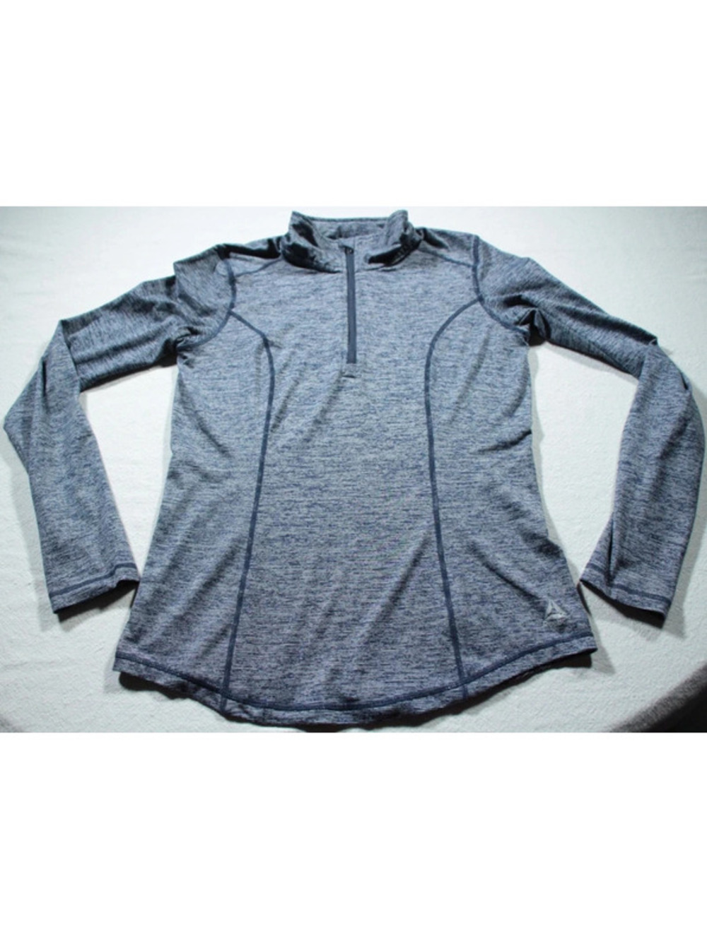 Men's Reebok Quarter Zip Shirt Polyester Spandex S Blue